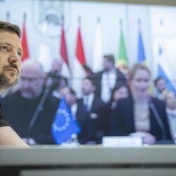 Виступ Володимира Зеленського під час зустрічі міністрів закордонних справ ЄС