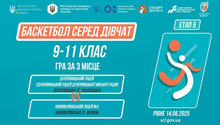 🏀БАСКЕТБОЛ | Дівчата 9-11 класи | Гра за 3 місце | Пліч-о-пліч: Етап 5