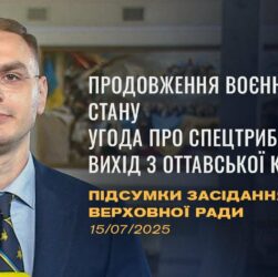 Підсумки засідання Верховної Ради: Продовження воєнного стану, ратифікація угоди про спецтрибунал