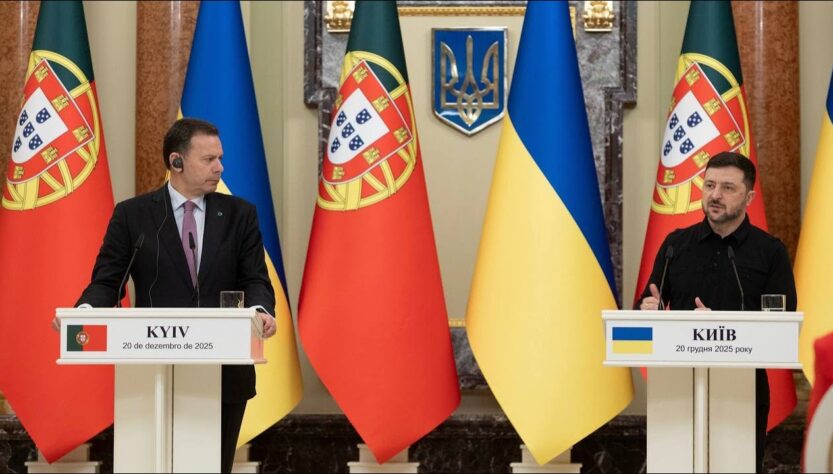 Спілкування Володимира Зеленського і Луїша Монтенегру з медіа